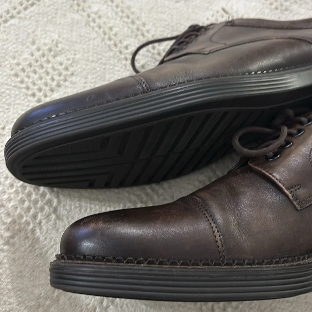 ECCO - NEWCASTLE CAP TOE LEATHER COCOA SHOES SIZE‎ 9
